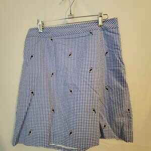 Talbots Blue Gingham Pelican Skirt Summer 8